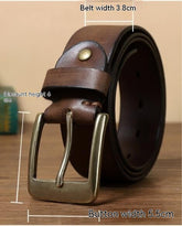 Retro Handmade Pure Copper Pin Buckle Cowhide Men's Belt